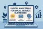 Icons representing local business services, digital growth, reputation stars, and AI automation